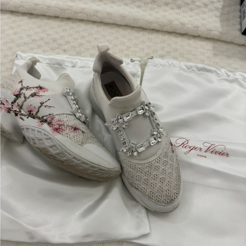 Roger Vivier Women's Floral and White Sneakers